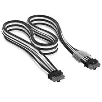 Corsair premium pintas 12V-2x6 į 12V-2x6 kabelis, universalus - juoda/balta