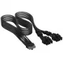 Corsair premium pintas 12V-2x6 to 2x 6+2-Pin-PCIe kabelis, Universal - Juoda