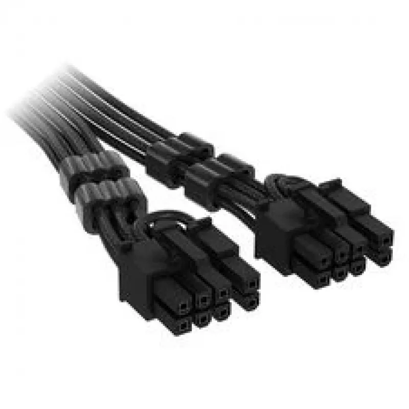 Corsair premium pintas 12V-2x6 to 2x 6+2-Pin-PCIe kabelis, Universal - Juoda