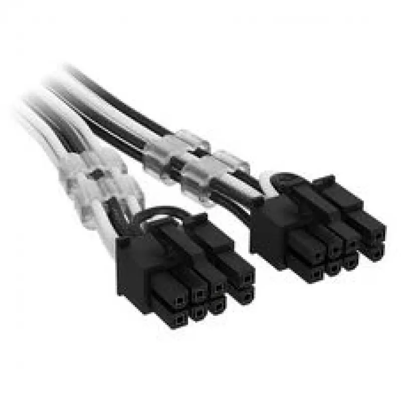 Corsair premium pintas 12V-2x6 to 2x 6+2-Pin-PCIe kabelis, Universal - juoda/Balta