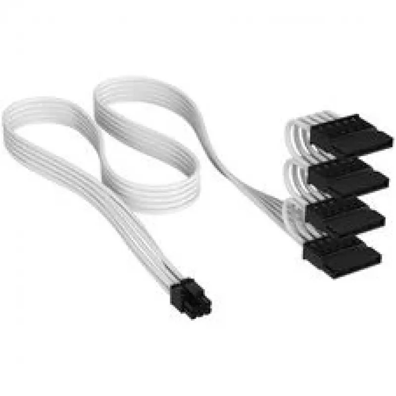 Corsair premium pintas 4x SATA-Power kabelis, Type-5 maitinimo šaltiniui - White