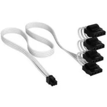 Corsair premium pintas 4x 4-Pin-Molex laidas, skirtas Type-5 maitinimo šaltiniui - Baltas