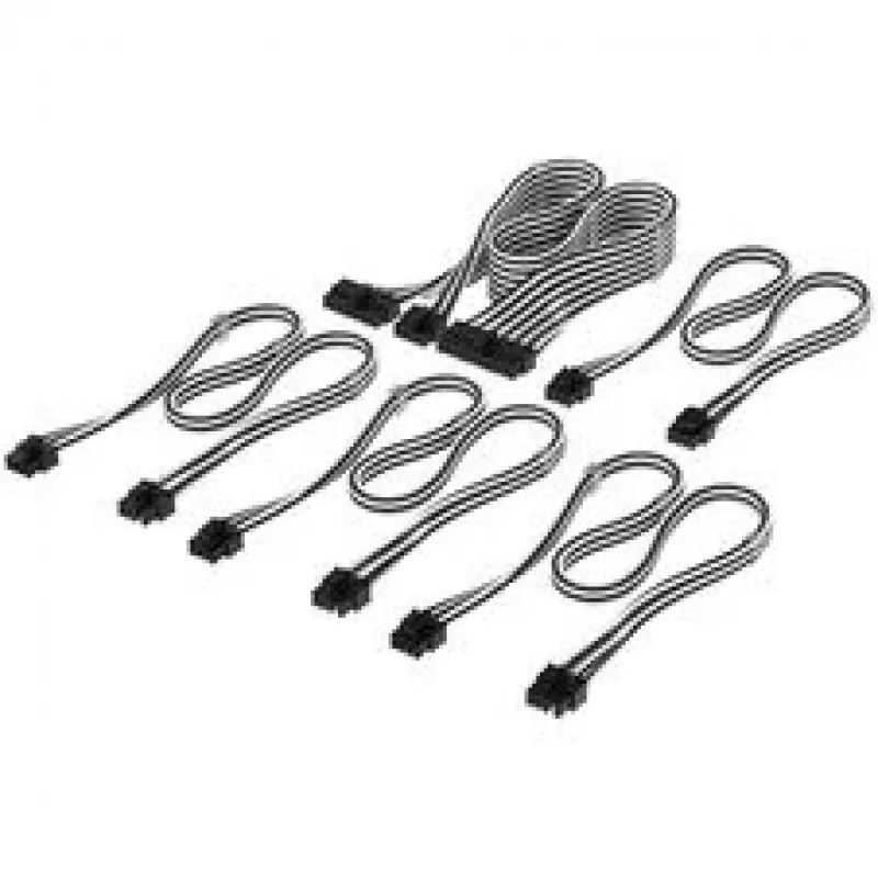 Corsair kabelių rinkinys, Type 4, DC kabelis Starter Kit, atskirai aptraukti - juoda / balta