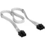 Corsair laidas, 4 tipo, PCIe maitinimo jungtis, 8 kontaktų (6+2), 650 mm, individualiai aptrauktas – Baltas