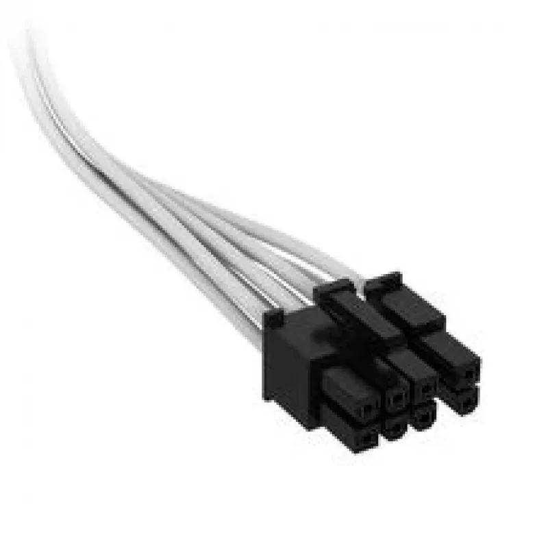 Corsair laidas, 4 tipo, PCIe maitinimo jungtis, 8 kontaktų (6+2), 650 mm, individualiai aptrauktas – Baltas