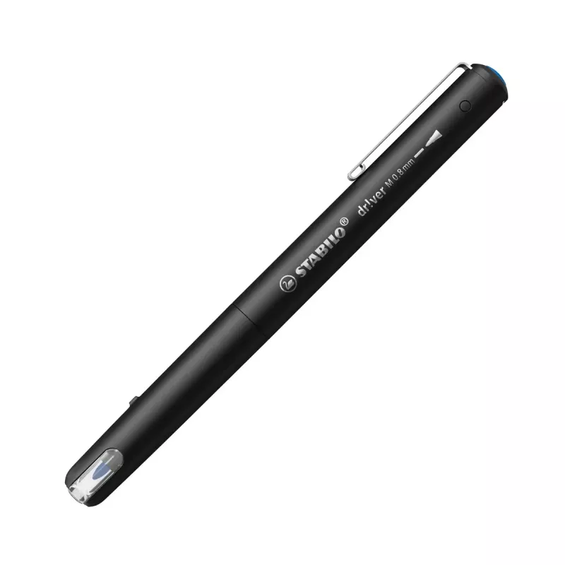 Fineliner rašiklis Stabilo dr!ver Medium (0,8 mm) — Mėlynas rašalas, juodas korpusas