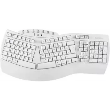 Perixx 11615 klaviatūra RF belaidė + Bluetooth QWERTY prancūzų - vokiečių - ispanų - JK anglų - JAV anglų balta (PERIBOARD-612W DE)
