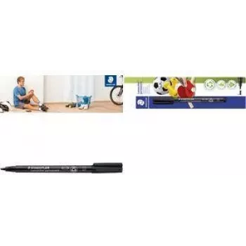 Flomasteris Staedtler 314-9 BK-1 — nuolatinis juodas žymeklis, pagamintas Vokietijoje