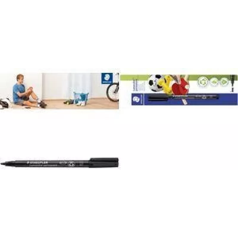 Flomasteris Staedtler 314-9 BK-1 — nuolatinis juodas žymeklis, pagamintas Vokietijoje