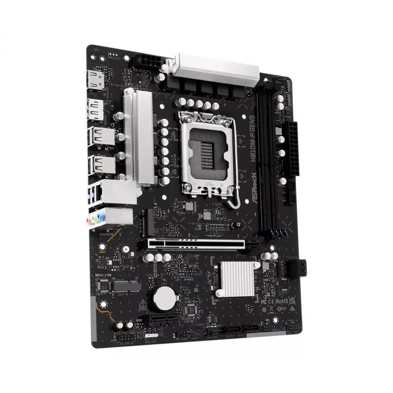 Pagrindinė plokštė ASROCK H810M-P GEN5 — H810 mikroschemų rinkinys, LGA 1700, mATX, DDR5 palaikymas