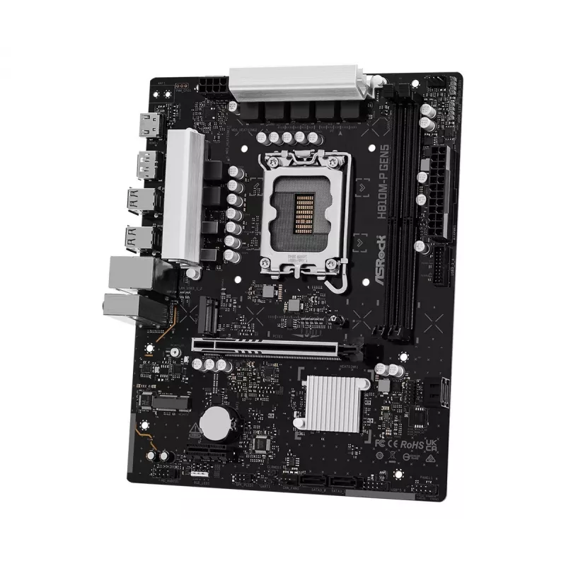 Pagrindinė plokštė ASROCK H810M-P GEN5 — H810 mikroschemų rinkinys, LGA 1700, mATX, DDR5 palaikymas