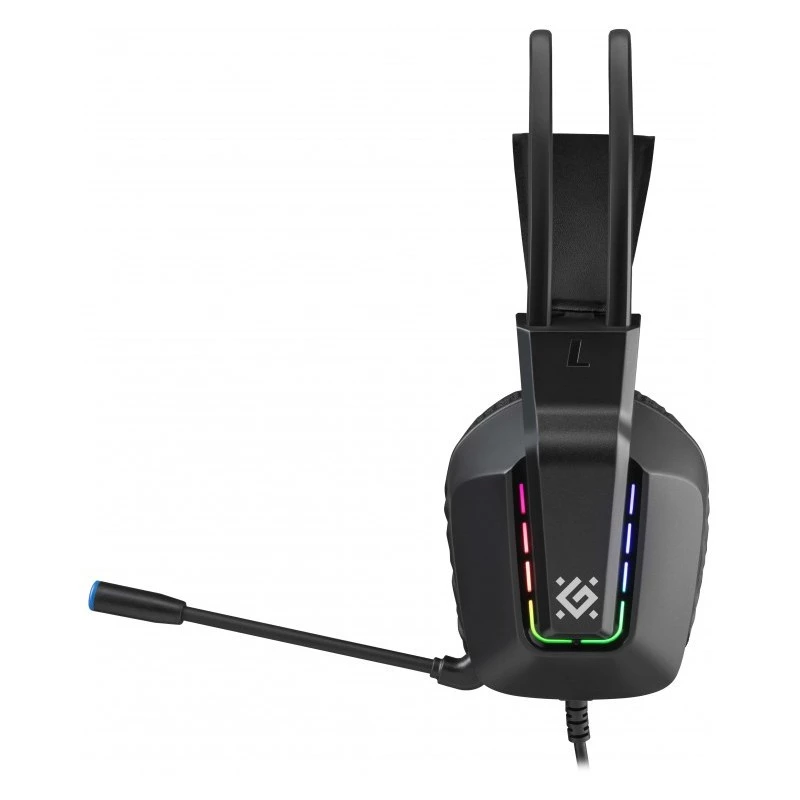 Laidinės USB žaidimų ausinės DEFENDER GOTHIC RGB su mikrofonu, juodos