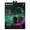 Laidinės USB žaidimų ausinės DEFENDER GOTHIC RGB su mikrofonu, juodos