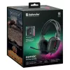 Laidinės USB žaidimų ausinės DEFENDER GOTHIC RGB su mikrofonu, juodos