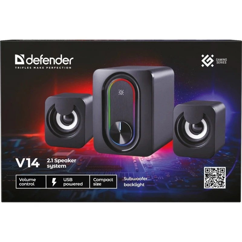 DEFENDER 2.1 kompiuterių kolonėlės G14 — 11W, USB maitinimas, Bluetooth, RGB LED