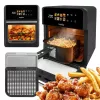 Karšto oro gruzdintuvė GreenBlue GB950 1800 W, 10 l talpa, 8 programos, jutiklinis skydelis, laikmatis, juoda