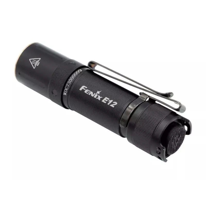 Rankinis žibintuvėlis Fenix E12 V2.0 juodas LED aliuminis IP68 50000 val.
