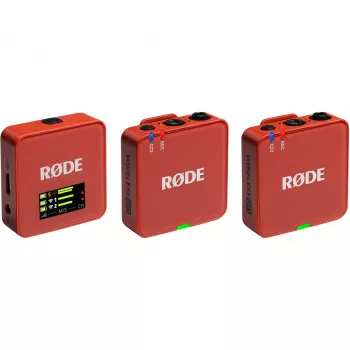 Belaidė mikrofonų sistema Rode Wireless Go III ruda — 2,4 GHz belaidis perdavimas, kompaktiškas dviejų kanalų rinkinys