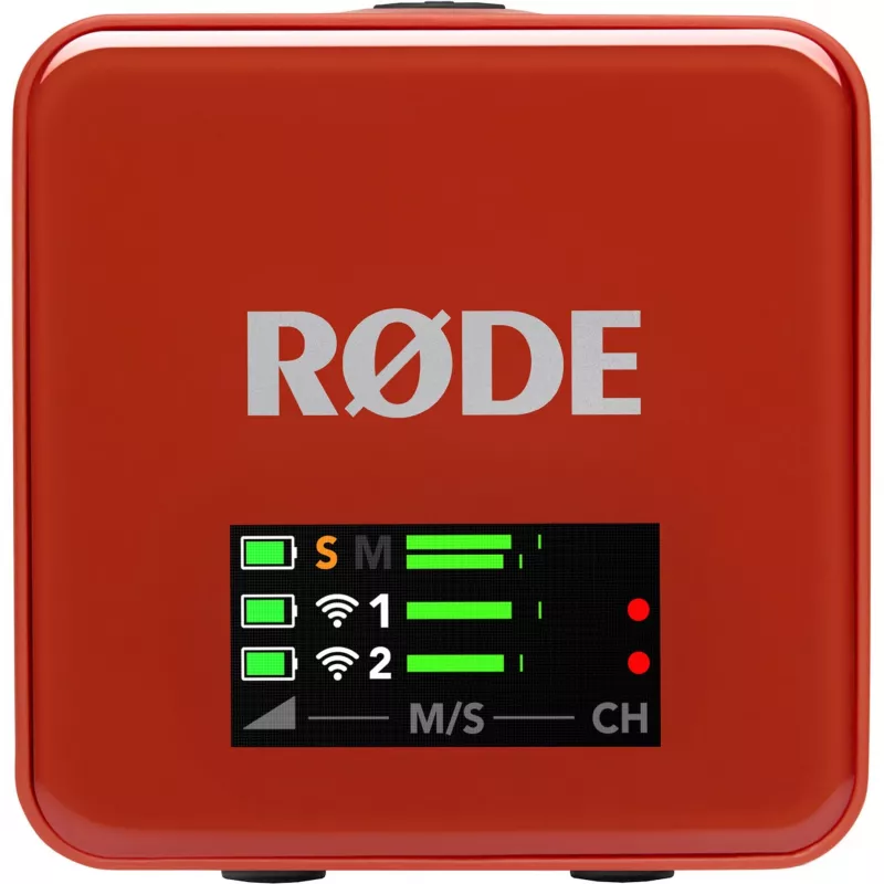 Belaidė mikrofonų sistema Rode Wireless Go III ruda — 2,4 GHz belaidis perdavimas, kompaktiškas dviejų kanalų rinkinys