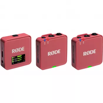 Belaidis mikrofonas Rode Wireless Go III Rožinis — kompaktiška 2,4 GHz perdavimo sistema, modelis WIGOGEN3ROS