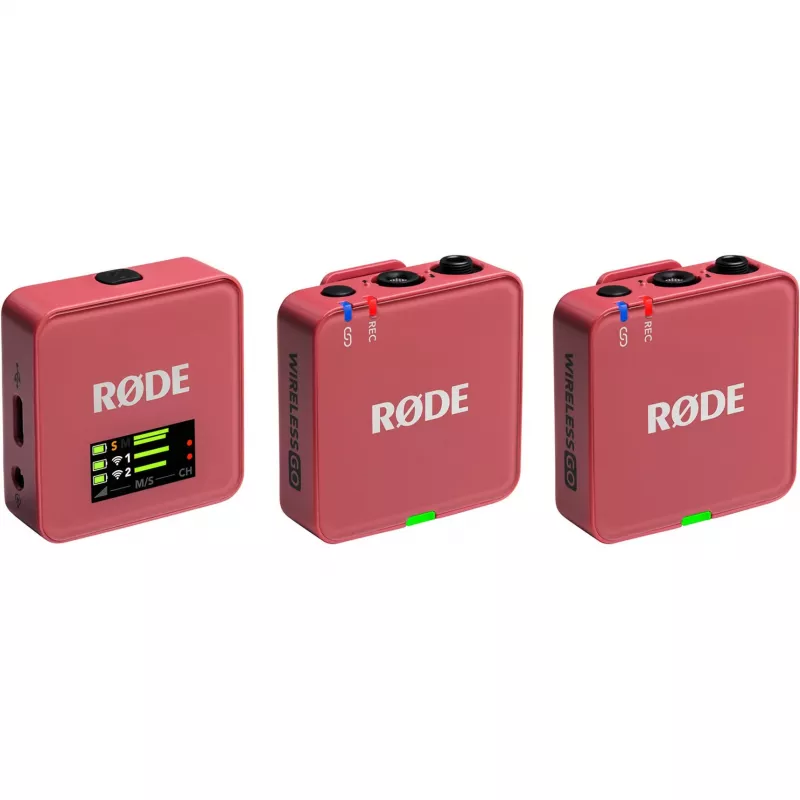 Belaidis mikrofonas Rode Wireless Go III Rožinis — kompaktiška 2,4 GHz perdavimo sistema, modelis WIGOGEN3ROS