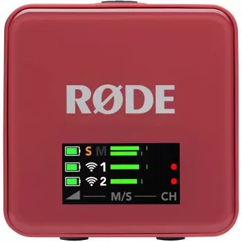 Belaidis mikrofonas Rode Wireless Go III Rožinis — kompaktiška 2,4 GHz perdavimo sistema, modelis WIGOGEN3ROS