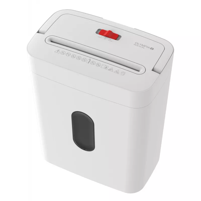 Popieriaus smulkintuvas Olympia PS 53 CC Pro — kryžminis pjovimas, 15 l krepšys, 68 dB, baltas