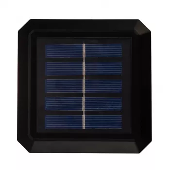 Saulės energija maitinamas LED stulpo šviestuvas GreenBlue GB128 WW, 3200K neutrali balta, gaubto formos gaubtas, 100x100 mm, juodas