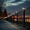 Saulės energija maitinamas LED stulpo šviestuvas GreenBlue GB128 WW, 3200K neutrali balta, gaubto formos gaubtas, 100x100 mm, juodas