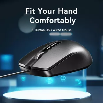 Pelė USB optinė JUODA/KTABG Vention