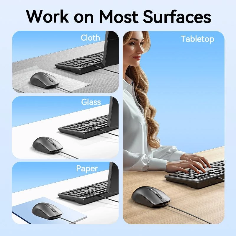 Pelė USB optinė JUODA/KTABG Vention