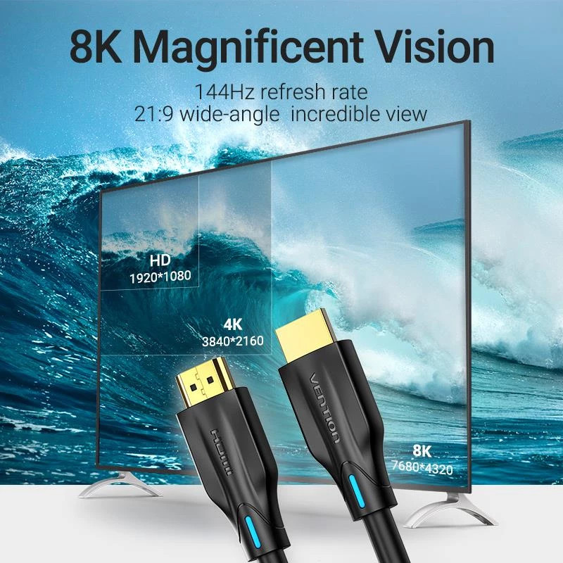 HDMI laidas 8K/1M juodas Aanbf Vention