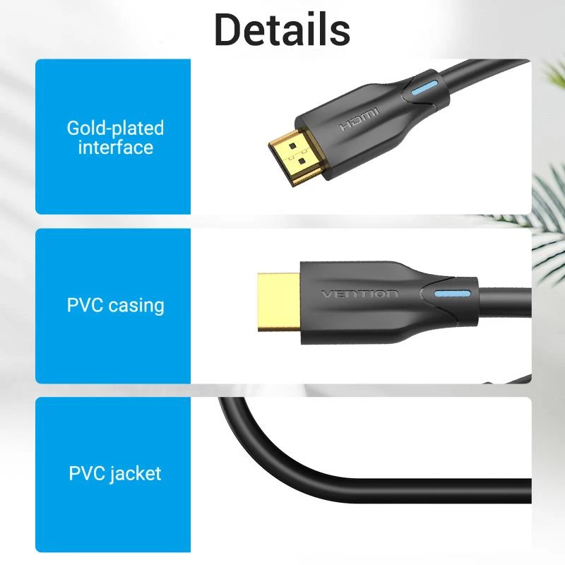 HDMI laidas 8K/1M juodas Aanbf Vention