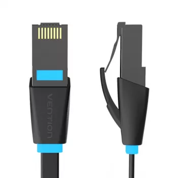 Plokščias tinklo kabelis UTP CAT6 Vention IBJBF RJ45 Ethernet 1000Mbps 1m juodas
