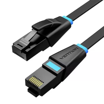Plokščas tinklo kabelis UTP CAT6 Vention IBJBI RJ45 Ethernet 1000Mbps 3m Juodas