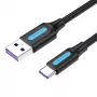 USB 2.0 A į USB-C laidas Vention CORBF 5A 1m juodas PVC