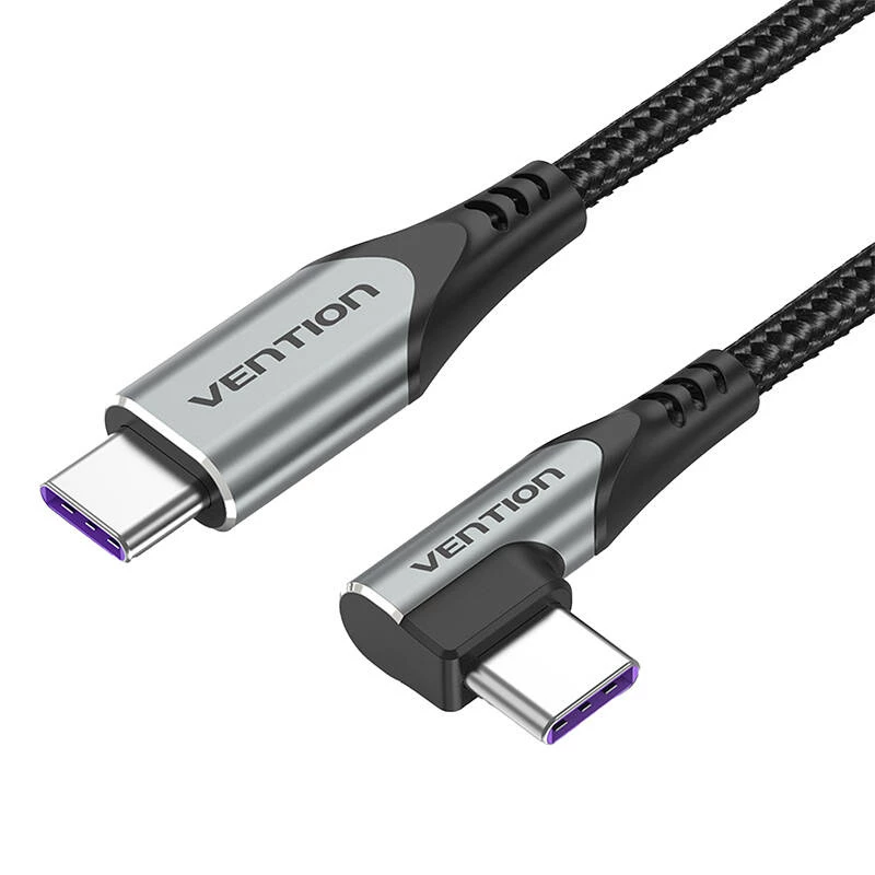 Vention TAKHF USB-C į USB-C 5A kampinis laidas (pilkas)