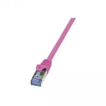 LogiLink PrimeLine - komutacinis kabelis - RJ-45 (V) į RJ-45 (V) - 1 m - SFTP, PiMF - CAT 6a - be halogenų - rožinis