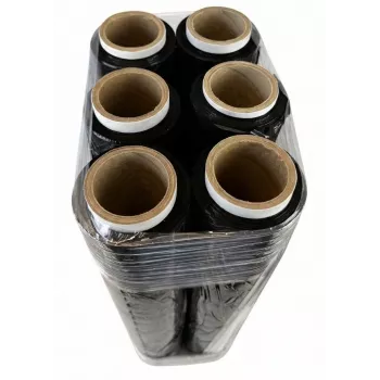 Juoda stretch plėvelė 23mic 1,5kg x 6 BOX