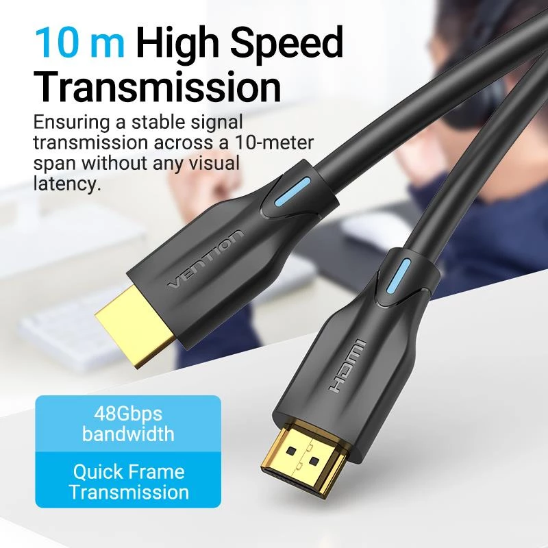 HDMI laidas 8K/3M juodas Aanbi Vention