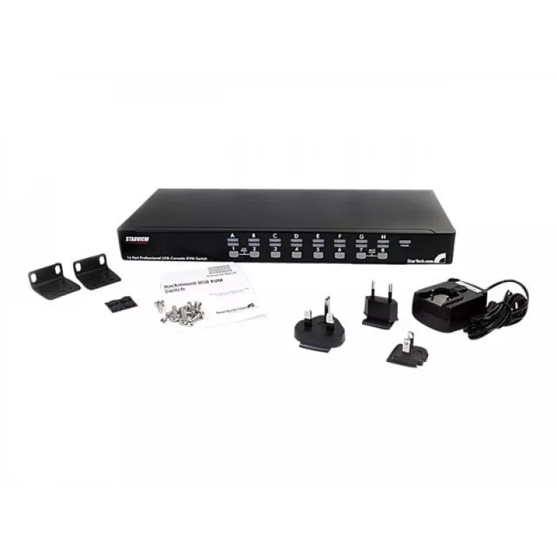 StarTech.com 16 prievadų 1U montuojamas stovo USB KVM jungiklis su OSD (SV1631DUSBU)