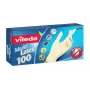 Vienkartinės latekso pirštinės VILEDA Multi Latex 100, smėlinės, dydis S/M, 100 vnt.