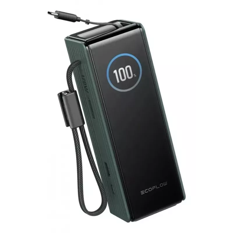 Išorinė baterija EcoFlow RAPID 25000 mAh žalia — 170 W bendra galia, 2× USB-C, 1× USB-A