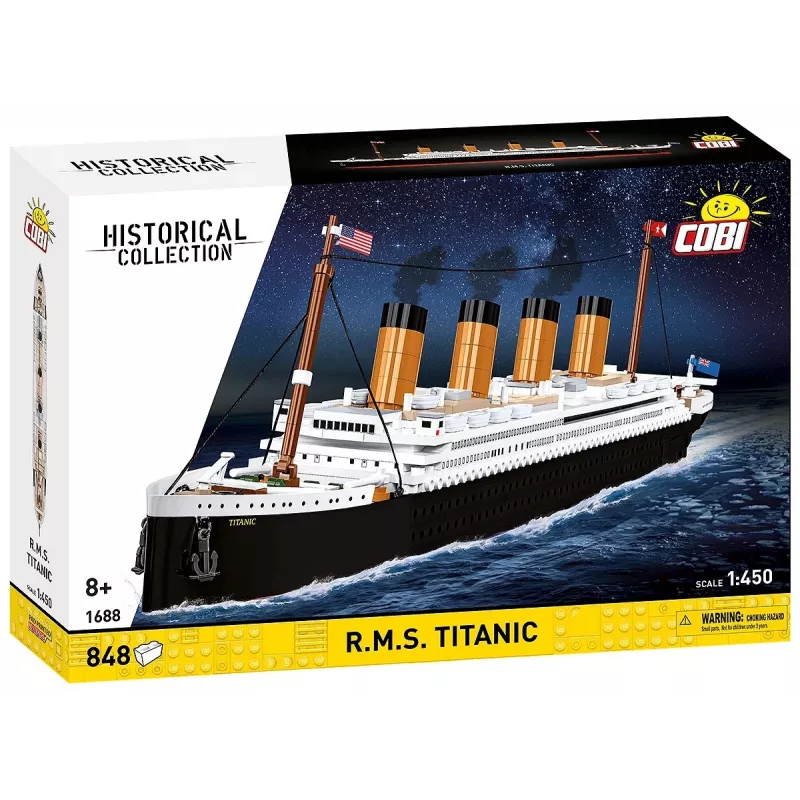 Cobi R.M.S. Titanic statybinių blokelių rinkinys, 848 dalys, kolekcinis laivo modelis