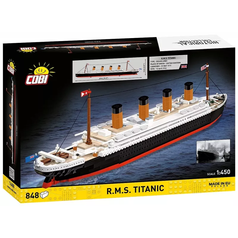 Cobi R.M.S. Titanic statybinių blokelių rinkinys, 848 dalys, kolekcinis laivo modelis