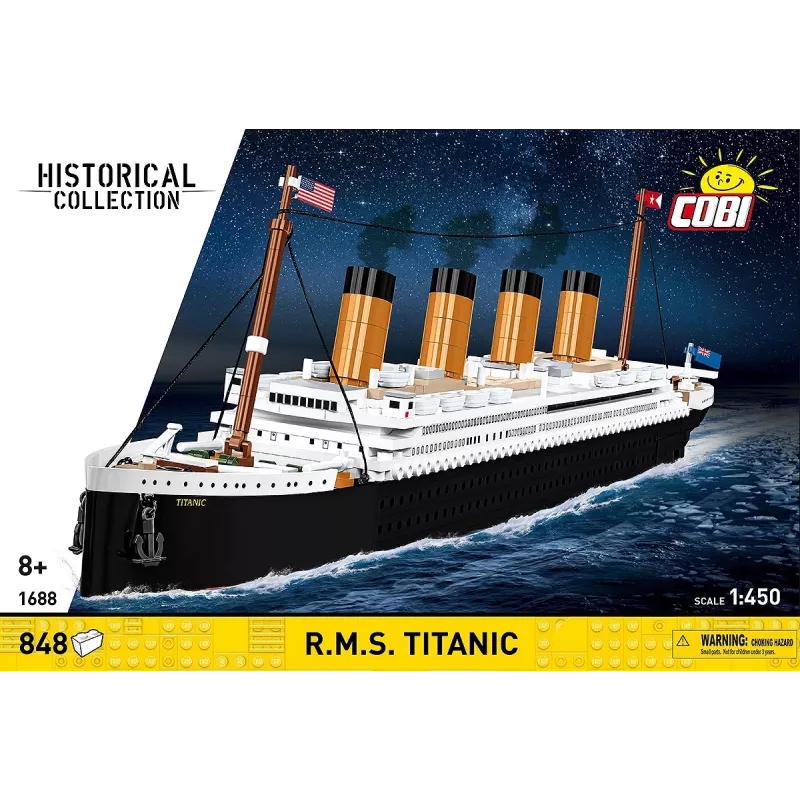 Cobi R.M.S. Titanic statybinių blokelių rinkinys, 848 dalys, kolekcinis laivo modelis