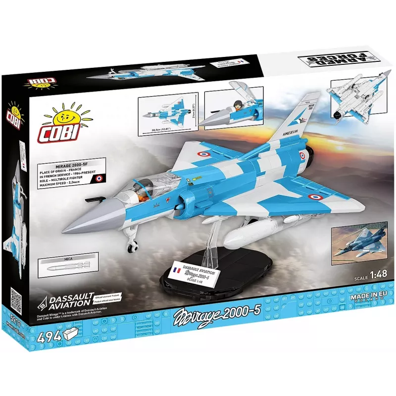 Cobi Mirage 2000-5F plytelių modelio rinkinys, Ginkluotųjų pajėgų serija, 495 dalys, mastelis 1:48