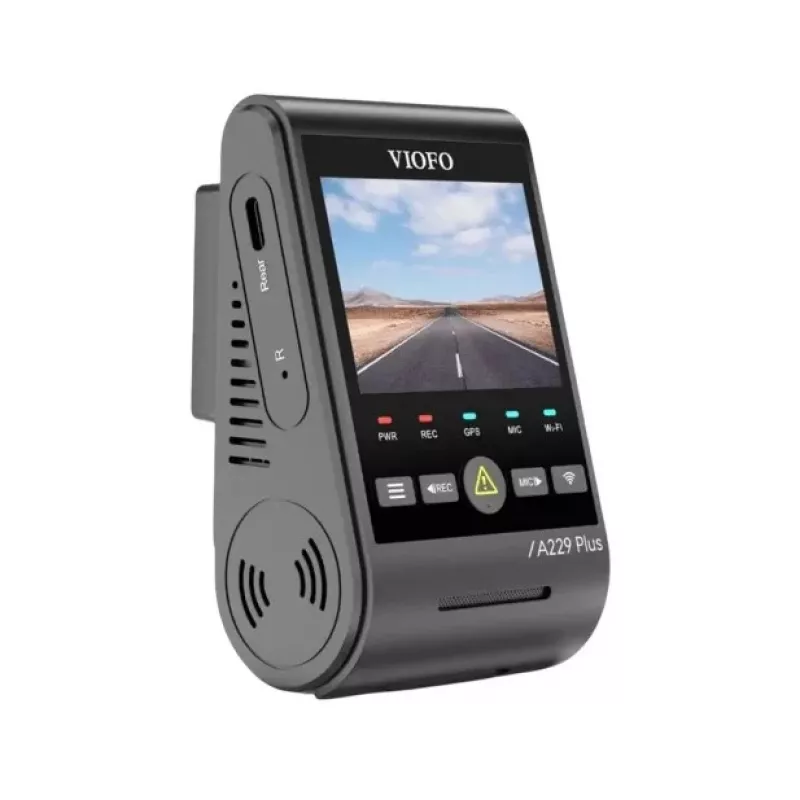 Automobilinė vaizdo kamera VIOFO A229 PLUS 1CH-G GPS — 1 kanalo, 2560×1440, GPS, Wi‑Fi, 2,4 colio ekranas, „MicroSD“ iki 512 GB