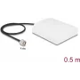 Antena DELOCK 90761 — 2,4 GHz kryptinė WiFi N antena 8 dBi su N tipo kištuku ir 50 cm RG-58 kabeliu, balta, lauko
