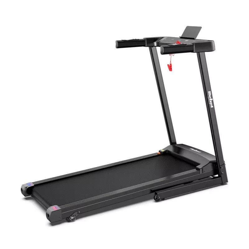 Sulankstomas elektrinis bėgimo takelis Rebel RBA-1018 — kompaktiškas namų bėgimo takelis, 12 km/val., 15 programų, maks. naudotojo svoris 120 kg, LCD ekranas